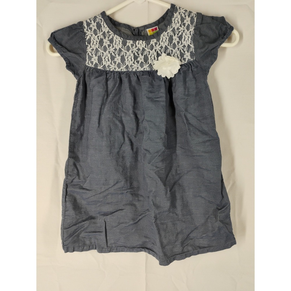 Healthtex Vintage Girls‎ 5T Denim Lace Dress Lightweight - Picture 3 of 7